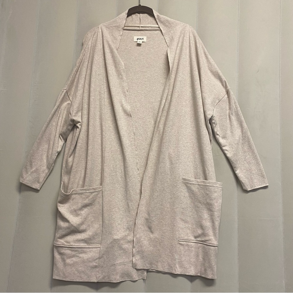Pact Women’s Sweater Cardigan XS/Small 100% Organic Cotton Neutral Oversized